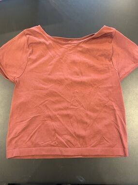 Free People Short Sleeve Tee in Rusty Red